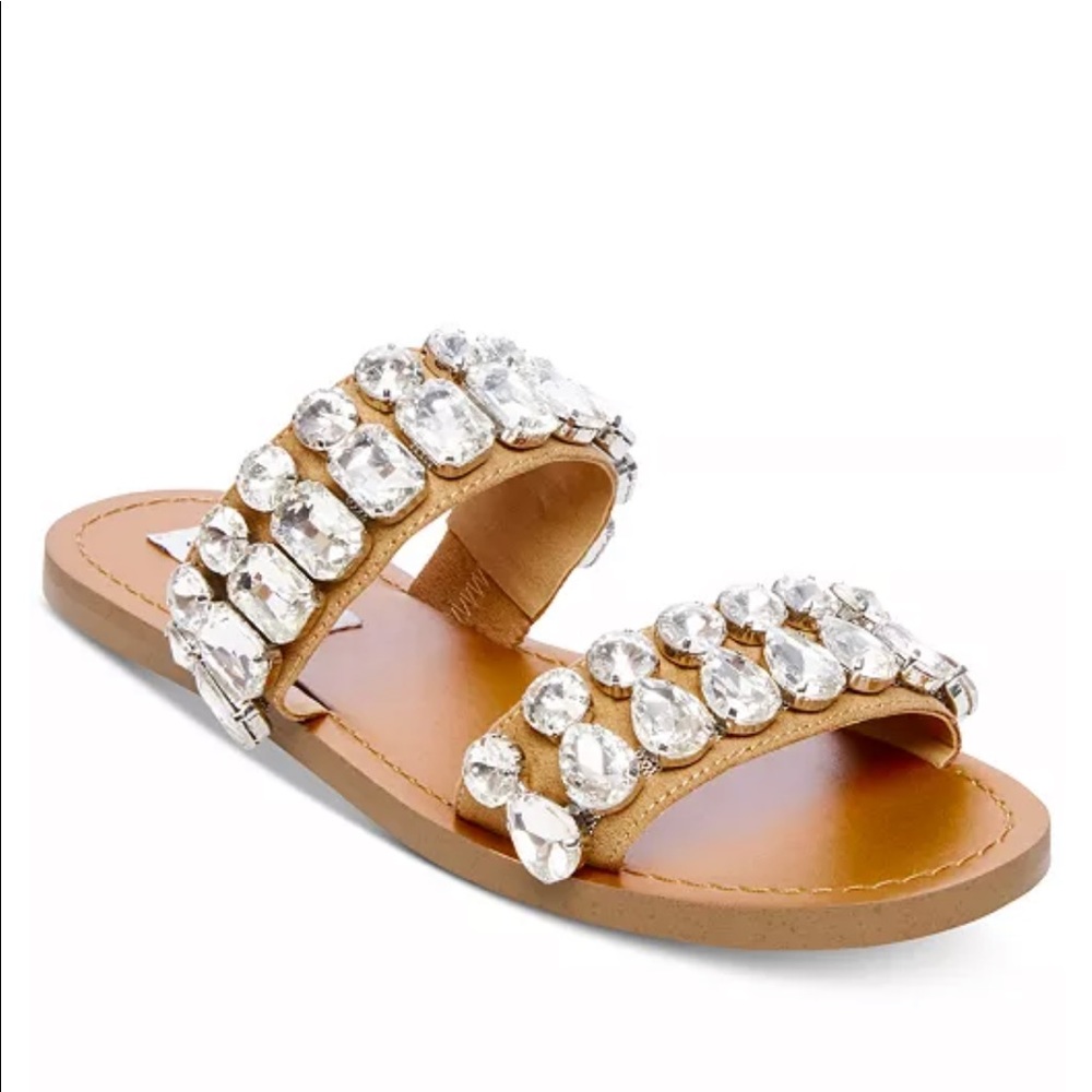 Steve Madden Tan Sandals with Silver Accents